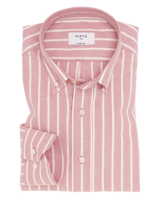 Camisa casual rayas rosa y blancas estructura by M | 08043_0051_1
