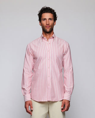 Camisa casual rayas rosa y blancas estructura by M | 08043_0051_2