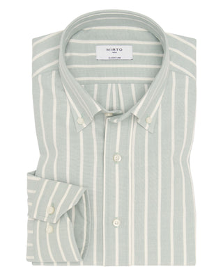 Camisa casual rayas verdes y blancas estructu by M | 08043_0053_1