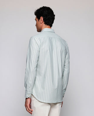 Camisa casual rayas verdes y blancas estructu by M | 08043_0053_3