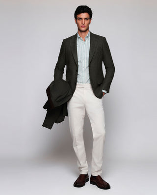 Camisa casual rayas verdes y blancas estructu by M | 08043_0053_4