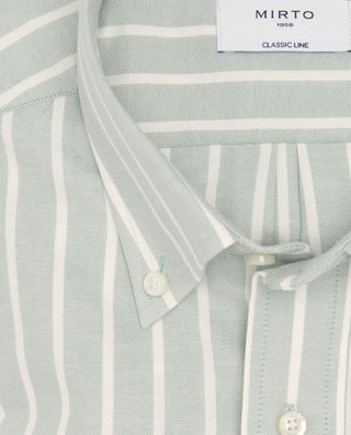 Camisa casual rayas verdes y blancas estructu by M | 08043_0053_5