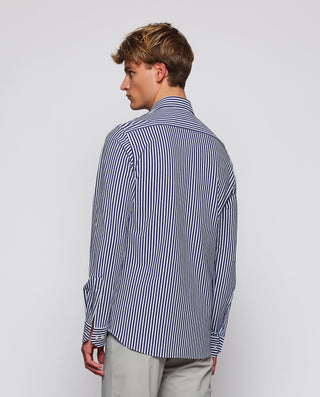 Camisa vestir técnica rayas azul marino y bla by M | 08044_0050_3