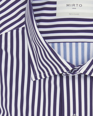 Camisa vestir técnica rayas azul marino y bla by M | 08044_0050_5