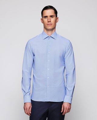 Camisa vestir técnica microdibujo en tonos az by M | 08045_0050_2