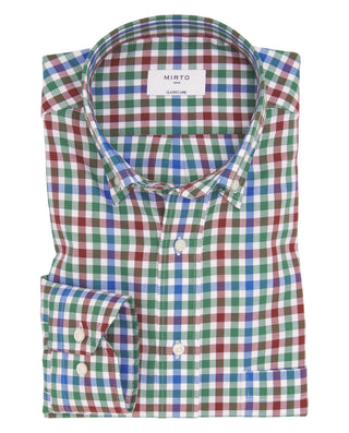 Camisa casual cuadros verdes estructura en di by M | 08054_0050_1