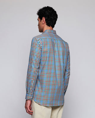 Camisa casual cuadros verdes estructura en di by M | 08054_0050_3
