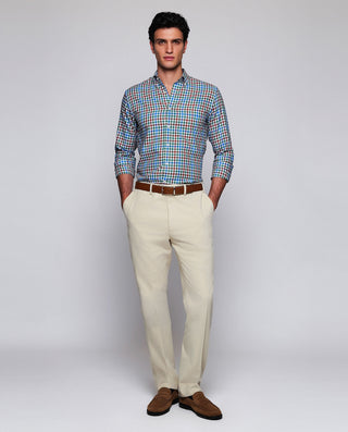 Camisa casual cuadros verdes estructura en di by M | 08054_0050_4
