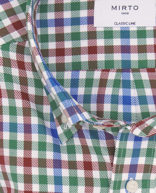 Camisa casual cuadros verdes estructura en di by M | 08054_0050_5