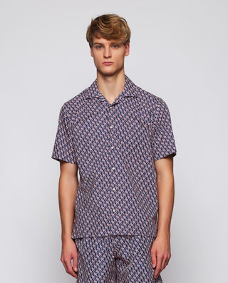 Camisa Hawaina estampado naútico de algodón by MIR | 08055_0050_1