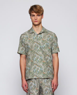 Camisa Hawaina verde estampado botánico de by MIRT | 08056_0050_1