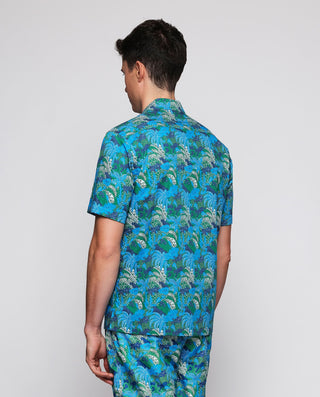 Camisa Hawaina estampado tropical azul y verd by M | 08058_0050_2