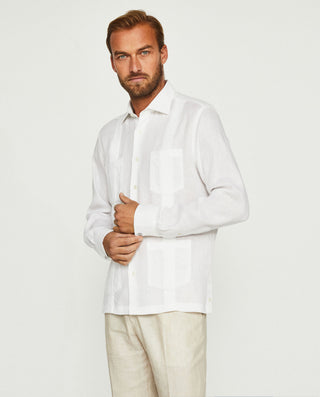 Guayabera lino puño doble cuatro bolsillos by MIRT | 08079_0050_2