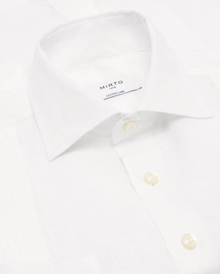 Guayabera manga larga blanca de lino