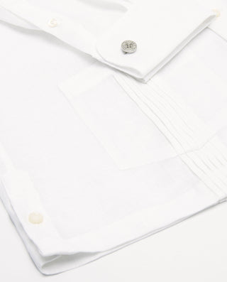 Guayabera lino puño doble cuatro bolsillos