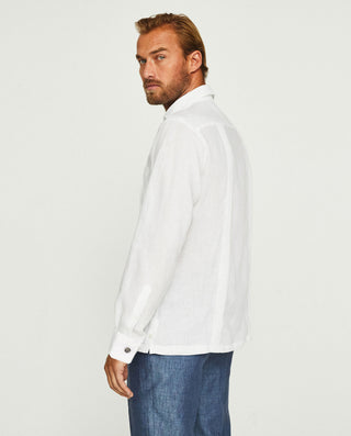 Guayabera lino puño doble dos bolsillos by MIRTO | 08080_0050_3