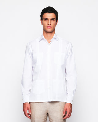 Guayabera algodón puño doble 4 bolsillos by MIRTO | 08081_0050_1
