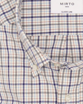 Camisa casual cuadro azul y verde en estructura en diagonal