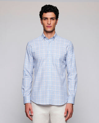 Camisa casual cuadros azules efecto melange by MIR | 08110_0051_2