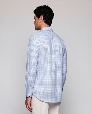 Camisa casual cuadros azules efecto melange by MIR | 08110_0051_3