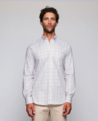 Camisa casual cuadro multicolor estructura en by M | 08122_0050_2