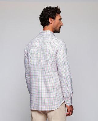 Camisa casual cuadro multicolor estructura en by M | 08122_0050_3