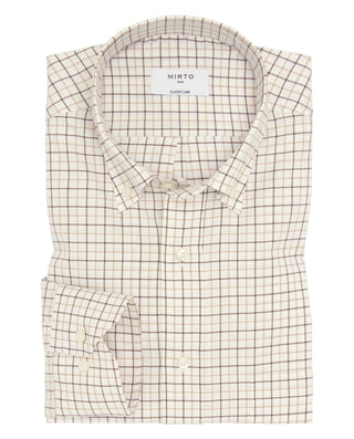 Camisa casual cuadros marrones estructura en by MI | 08132_0050_1
