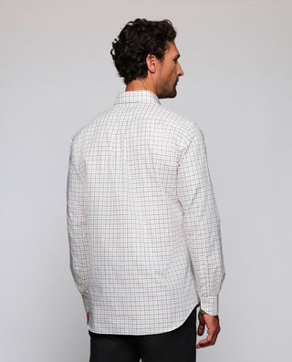 Camisa casual cuadros marrones estructura en by MI | 08132_0050_3