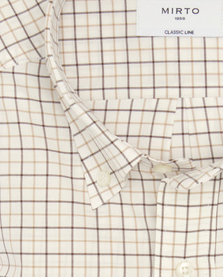 Camisa casual cuadros marrones estructura en by MI | 08132_0050_5