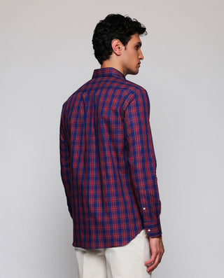 Camisa casual cuadros rojos y azules estructu by M | 08158_0050_3