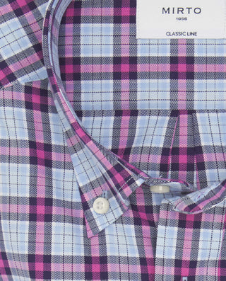 Camisa casual cuadro azul y rosa estructura e by M | 08161_0050_5