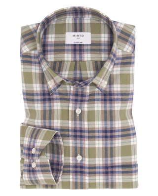 Camisa casual cuadros verdes y azules aspecto by M | 08164_0050_1