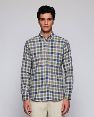Camisa casual cuadros verdes y azules aspecto by M | 08164_0050_2
