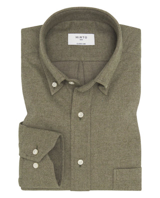 Camisa casual verde de franela by MIRTO | 08165_0051_1