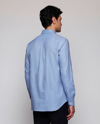 Camisa casual azul de franela by MIRTO | 08165_0052_3