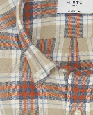 Camisa casual cuadros camel y naranja aspecto by M | 08166_0050_5