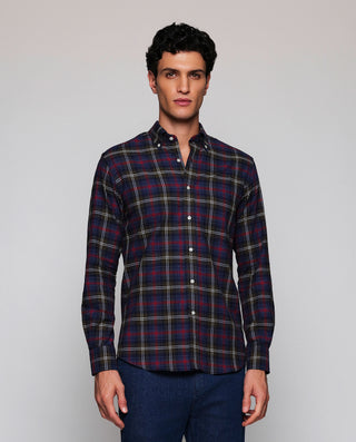 Camisa casual cuadros multicolor de franela by MIR | 08167_0050_2