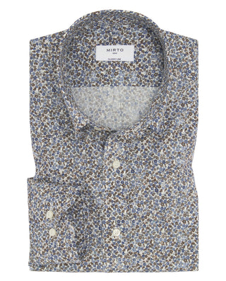 Camisa casual estampado floral verde y azul by MIR | 08180_0050_1