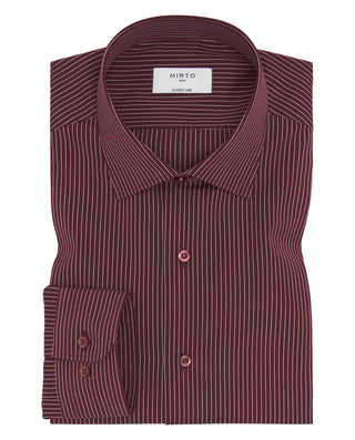 Camisa casual granate raya fina blanca cuello by M | 08211_0050_1