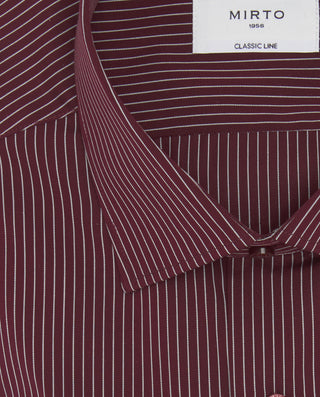Camisa casual granate raya fina blanca cuello by M | 08211_0050_5