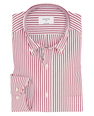Camisa vestir rayas blancas y rojas de algodó by M | 08216_0051_1