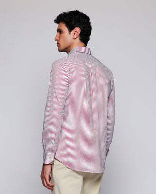 Camisa vestir rayas blancas y rojas de algodó by M | 08216_0051_3