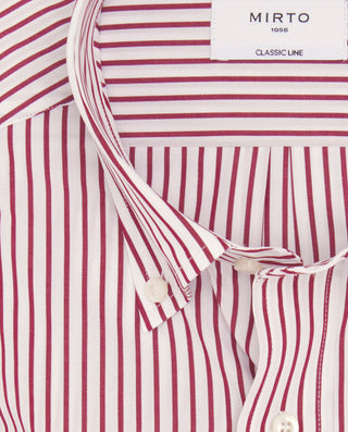 Camisa vestir rayas blancas y rojas de algodó by M | 08216_0051_5