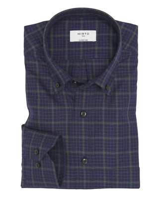 Camisa casual cuadros azules y verdes estruct by M | 08225_0050_1