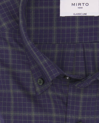 Camisa casual cuadros azules y verdes estruct by M | 08225_0050_2