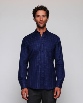 Camisa casual cuadros azules estructura en di by M | 08225_0054_2