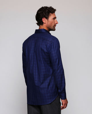 Camisa casual cuadros azules estructura en di by M | 08225_0054_3