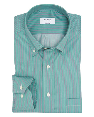 Green fine stripe diagonal structure casual s