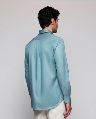 Green fine stripe diagonal structure casual s