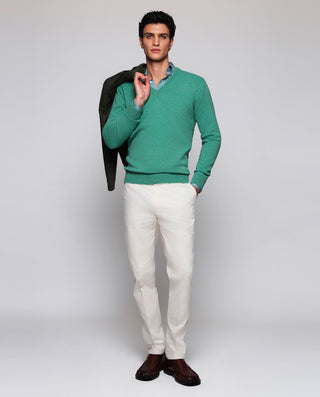 Green fine stripe diagonal structure casual s
